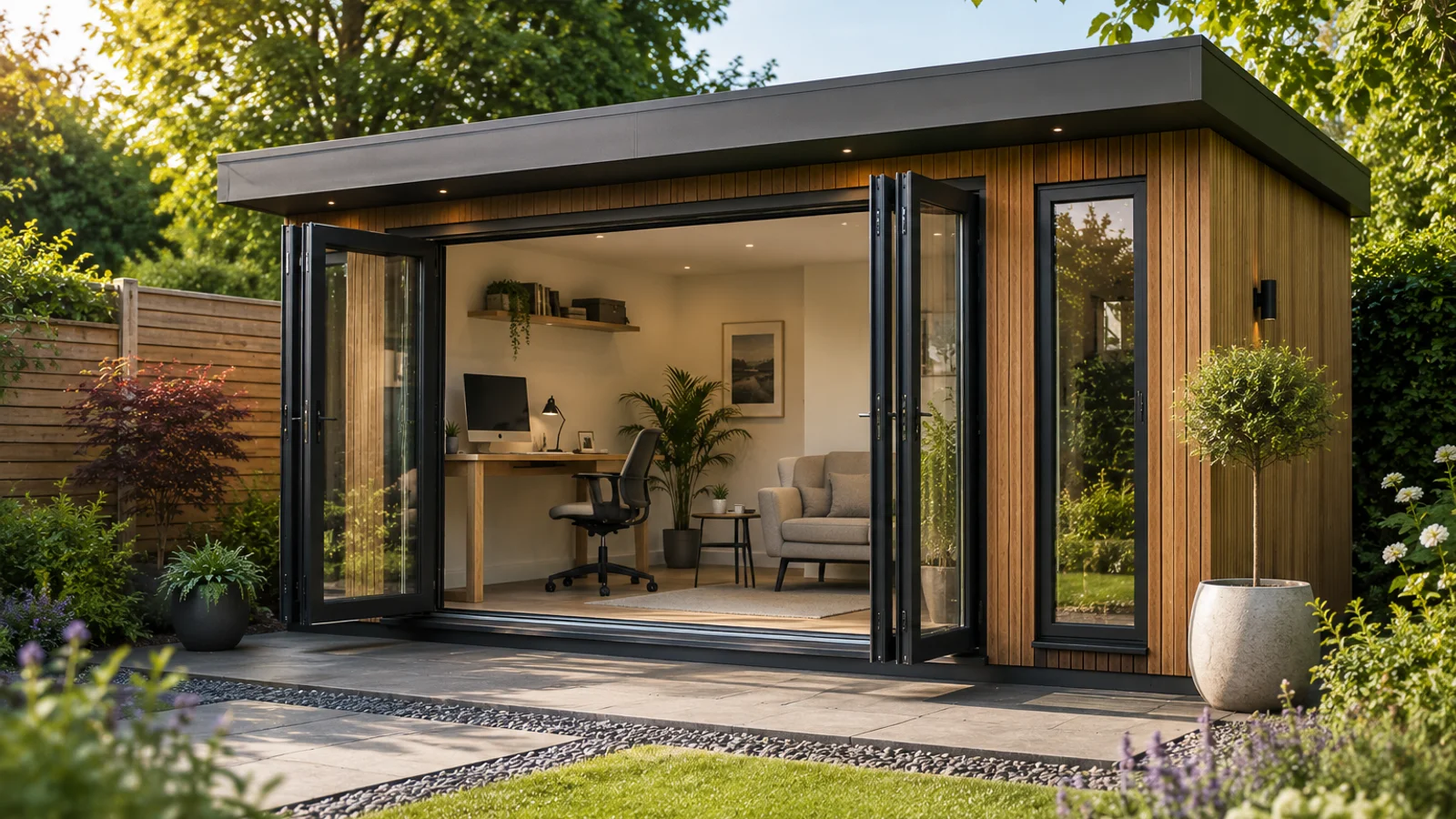Garden room cost breakdown chart by size tier