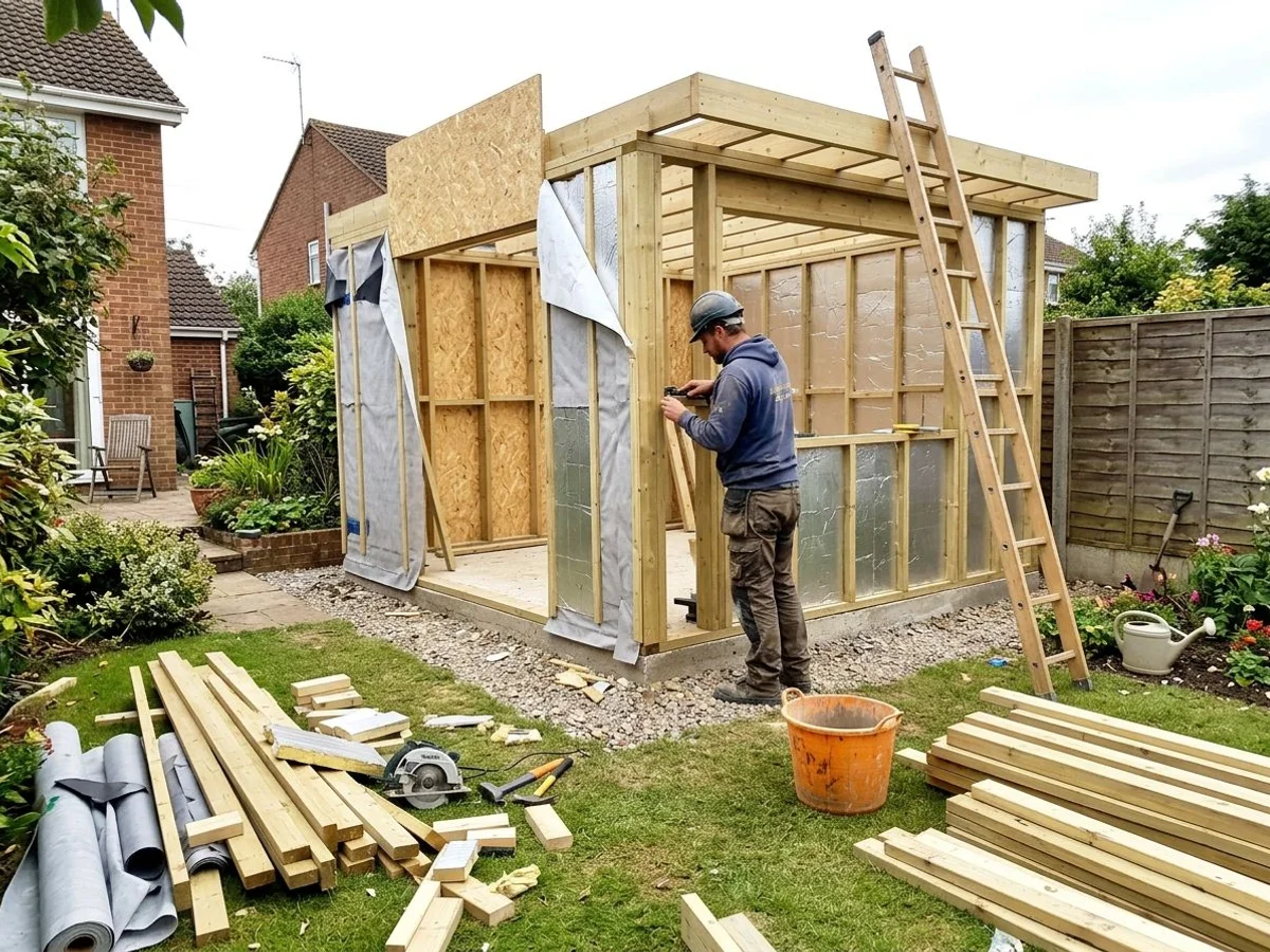 Local Flitwick garden room build in progress